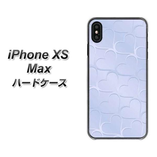 iPhone XS Max 高画質仕上げ 背面印刷 ハードケース【1341 かくれハート(ライトブルー)】