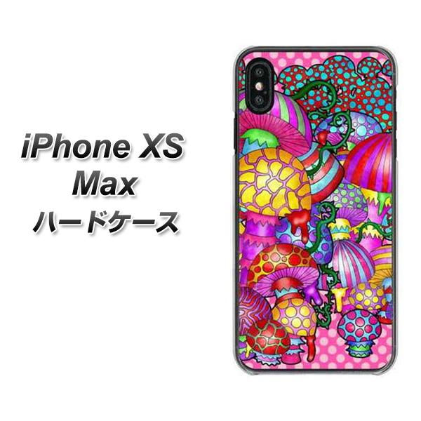 iPhone XS Max 高画質仕上げ 背面印刷 ハードケース【AG806 きのこ(ピンク)】