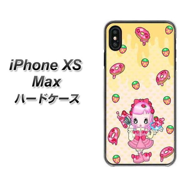 iPhone XS Max 高画質仕上げ 背面印刷 ハードケース【AG815 ストロベリードーナツ(水玉黄)】