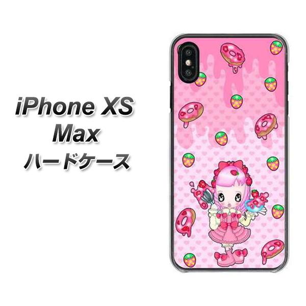 iPhone XS Max 高画質仕上げ 背面印刷 ハードケース【AG816 ストロベリードーナツ(水玉ピンク)】