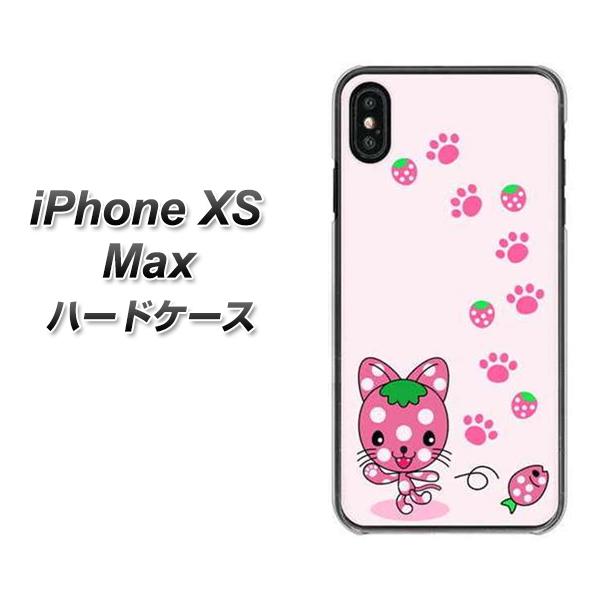 iPhone XS Max 高画質仕上げ 背面印刷 ハードケース【AG819 イチゴ猫のにゃんベリー(ピンク)】