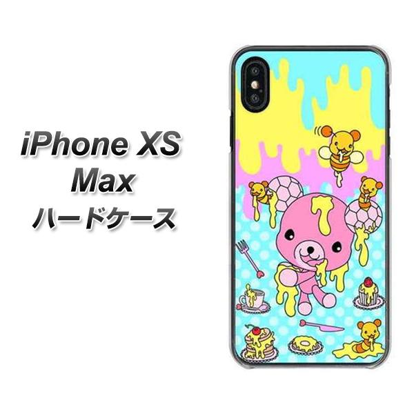iPhone XS Max 高画質仕上げ 背面印刷 ハードケース【AG821 ハニベア(水玉水色)】