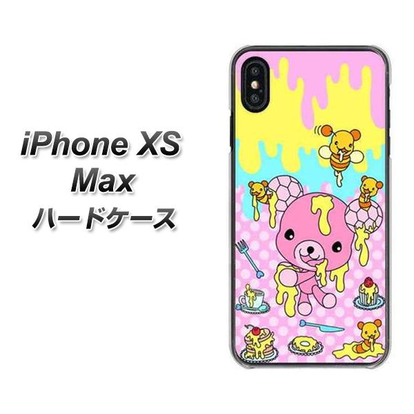 iPhone XS Max 高画質仕上げ 背面印刷 ハードケース【AG822 ハニベア(水玉ピンク)】