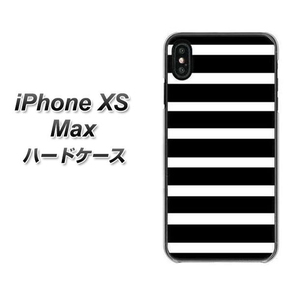 iPhone XS Max 高画質仕上げ 背面印刷 ハードケース【EK879 ボーダーブラック(L)】