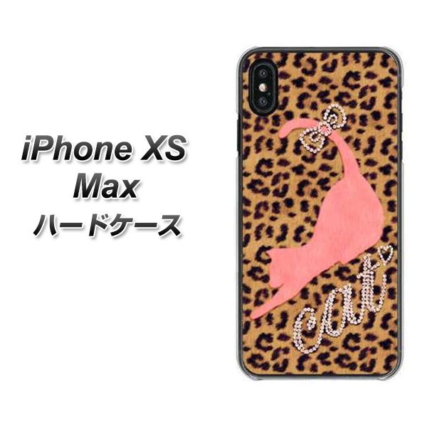 iPhone XS Max 高画質仕上げ 背面印刷 ハードケース【KG801 キャットレオパード(ブラウン)】