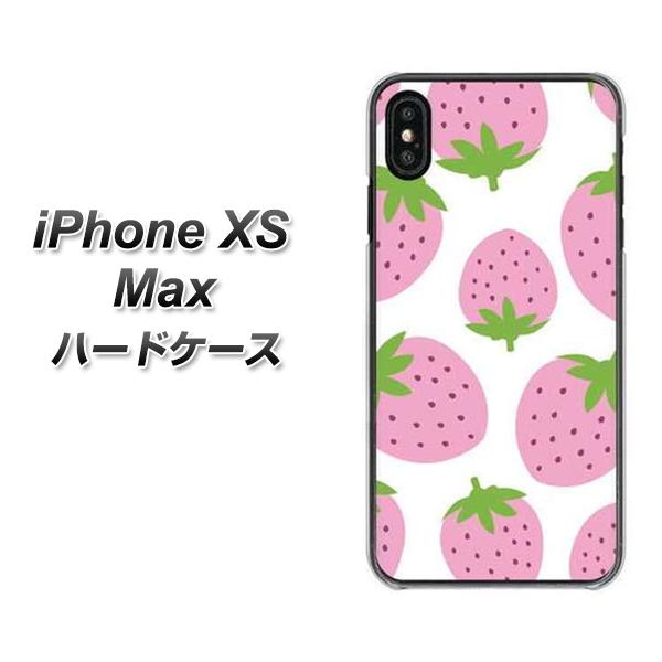 iPhone XS Max 高画質仕上げ 背面印刷 ハードケース【SC816 大きいイチゴ模様 ピンク】