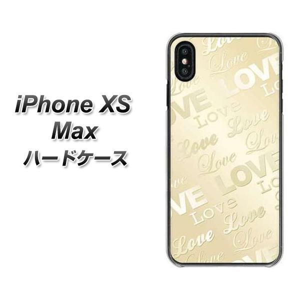 iPhone XS Max 高画質仕上げ 背面印刷 ハードケース【SC840 エンボス風LOVEリンク(ヌーディーベージュ)】