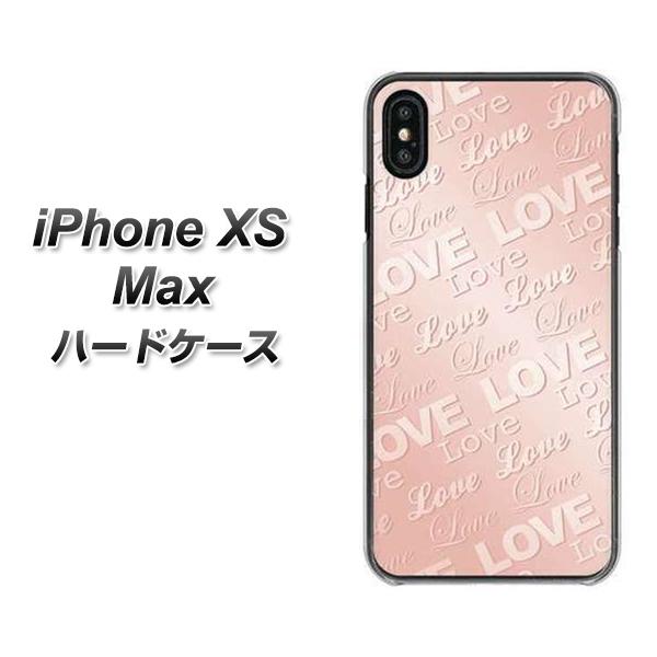 iPhone XS Max 高画質仕上げ 背面印刷 ハードケース【SC841 エンボス風LOVEリンク(ローズピンク)】