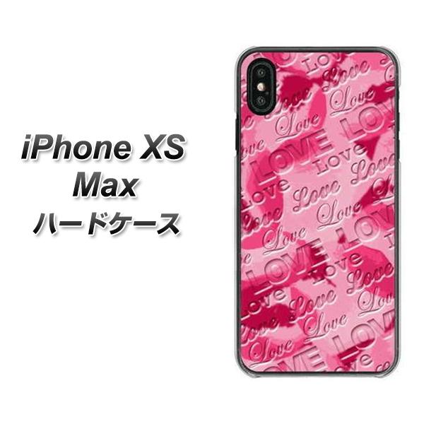 iPhone XS Max 高画質仕上げ 背面印刷 ハードケース【SC845 フラワーヴェルニLOVE濃いピンク(ローズアンディアン)】