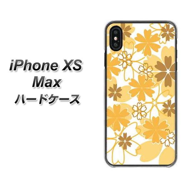 iPhone XS Max 高画質仕上げ 背面印刷 ハードケース【VA959 重なり合う花 オレンジ】