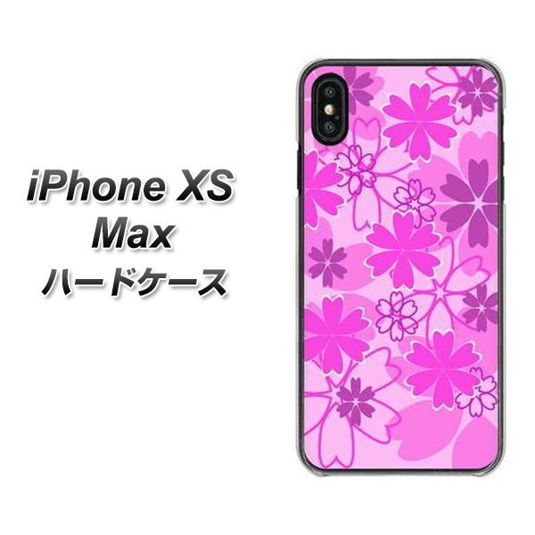 iPhone XS Max 高画質仕上げ 背面印刷 ハードケース【VA961 重なり合う花 ピンク】