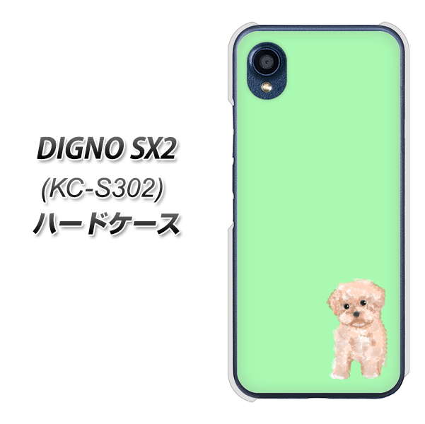 DIGNO SX2 KC-S302 高画質仕上げ 背面印刷 ハードケース【YJ063 トイプードルアプリコット(グリーン)】