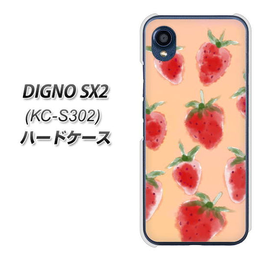 DIGNO SX2 KC-S302 高画質仕上げ 背面印刷 ハードケース【YJ179 イチゴ 水彩179】