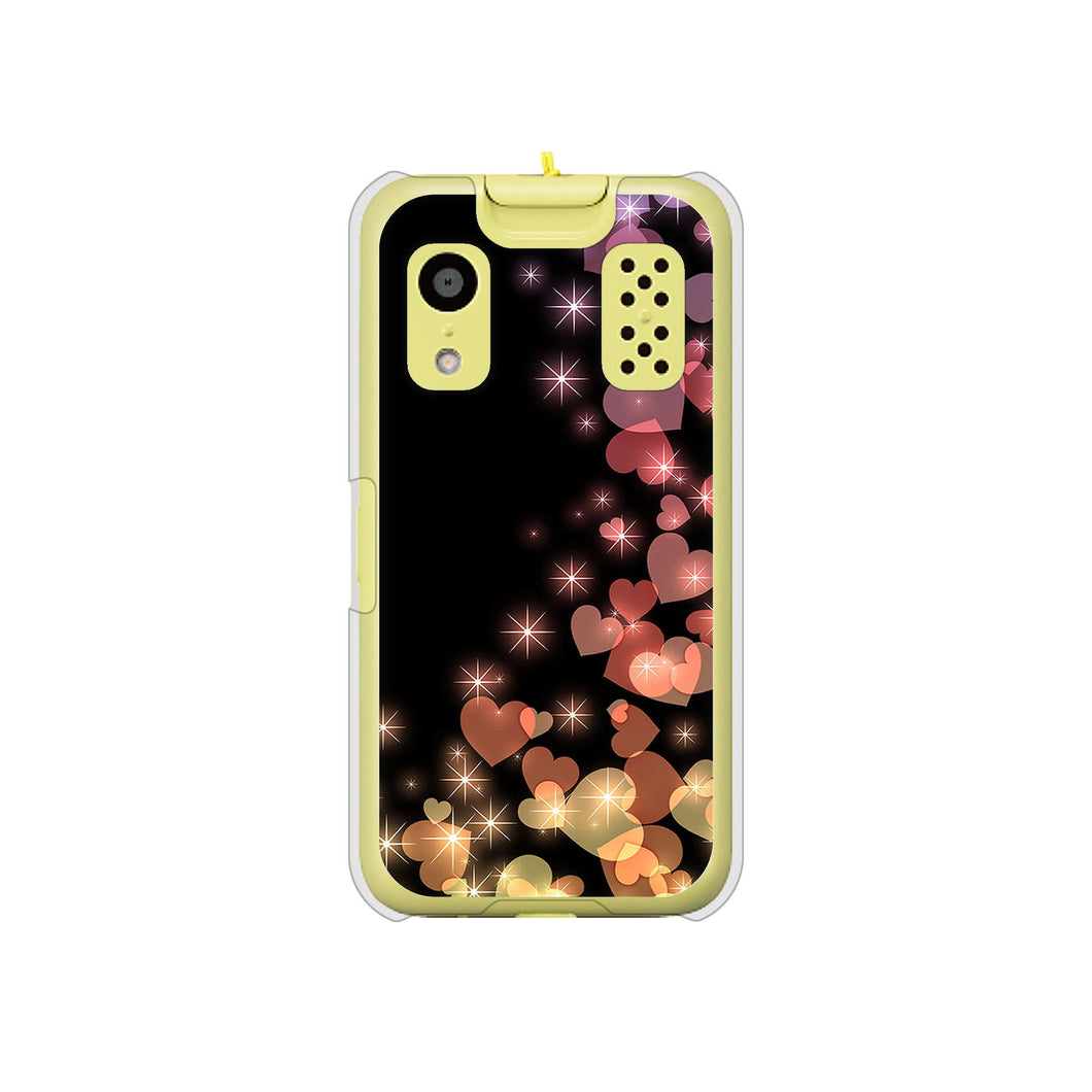 キッズケータイ KY-41C docomo 高画質仕上げ 背面印刷 ハードケース【020 夜のきらめきハート】