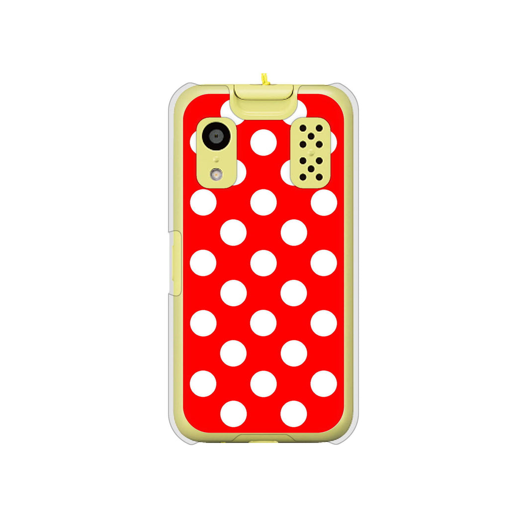 キッズケータイ KY-41C docomo 高画質仕上げ 背面印刷 ハードケース【331 シンプル柄(水玉)レッドBig】
