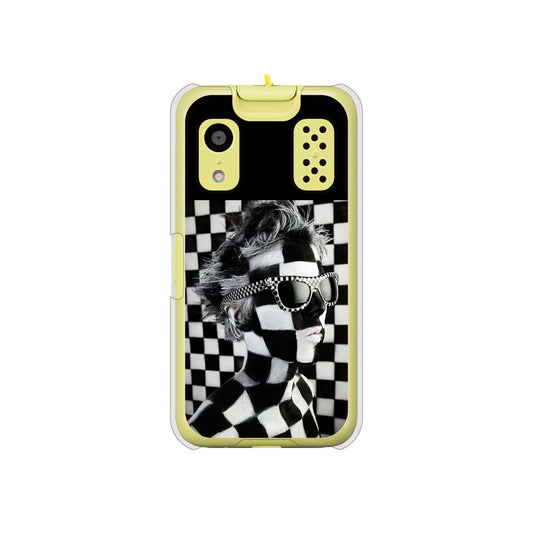 キッズケータイ KY-41C docomo 高画質仕上げ 背面印刷 ハードケース【357 bk&wh】