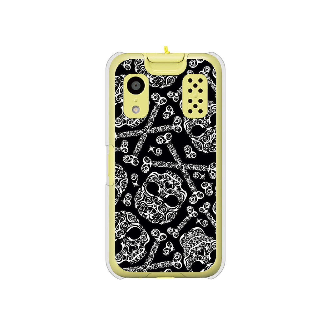 キッズケータイ KY-41C docomo 高画質仕上げ 背面印刷 ハードケース【363 ドクロの刺青】