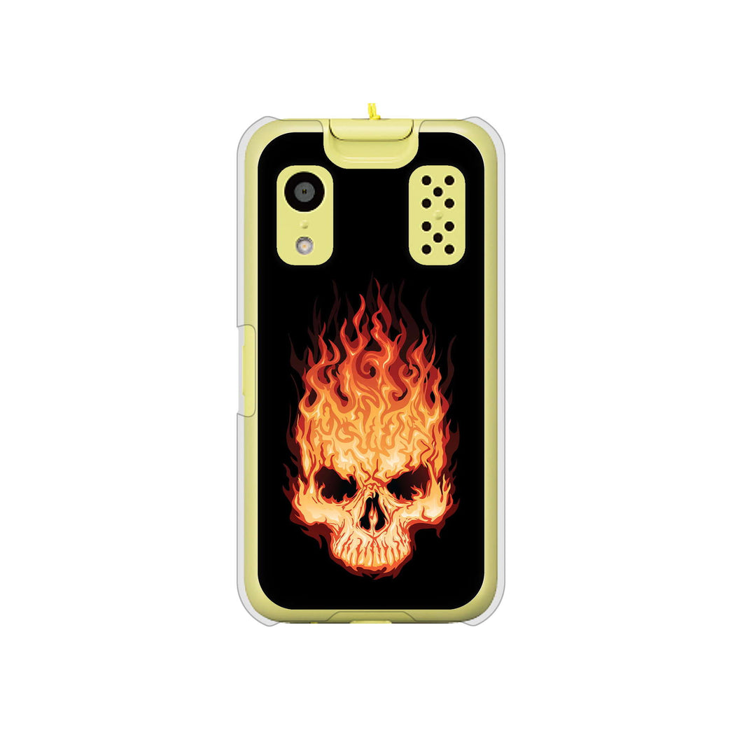 キッズケータイ KY-41C docomo 高画質仕上げ 背面印刷 ハードケース【364 ドクロの怒り】