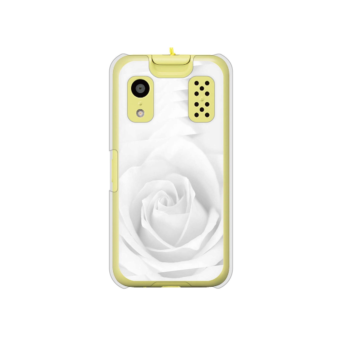 キッズケータイ KY-41C docomo 高画質仕上げ 背面印刷 ハードケース【402 ホワイトRose】