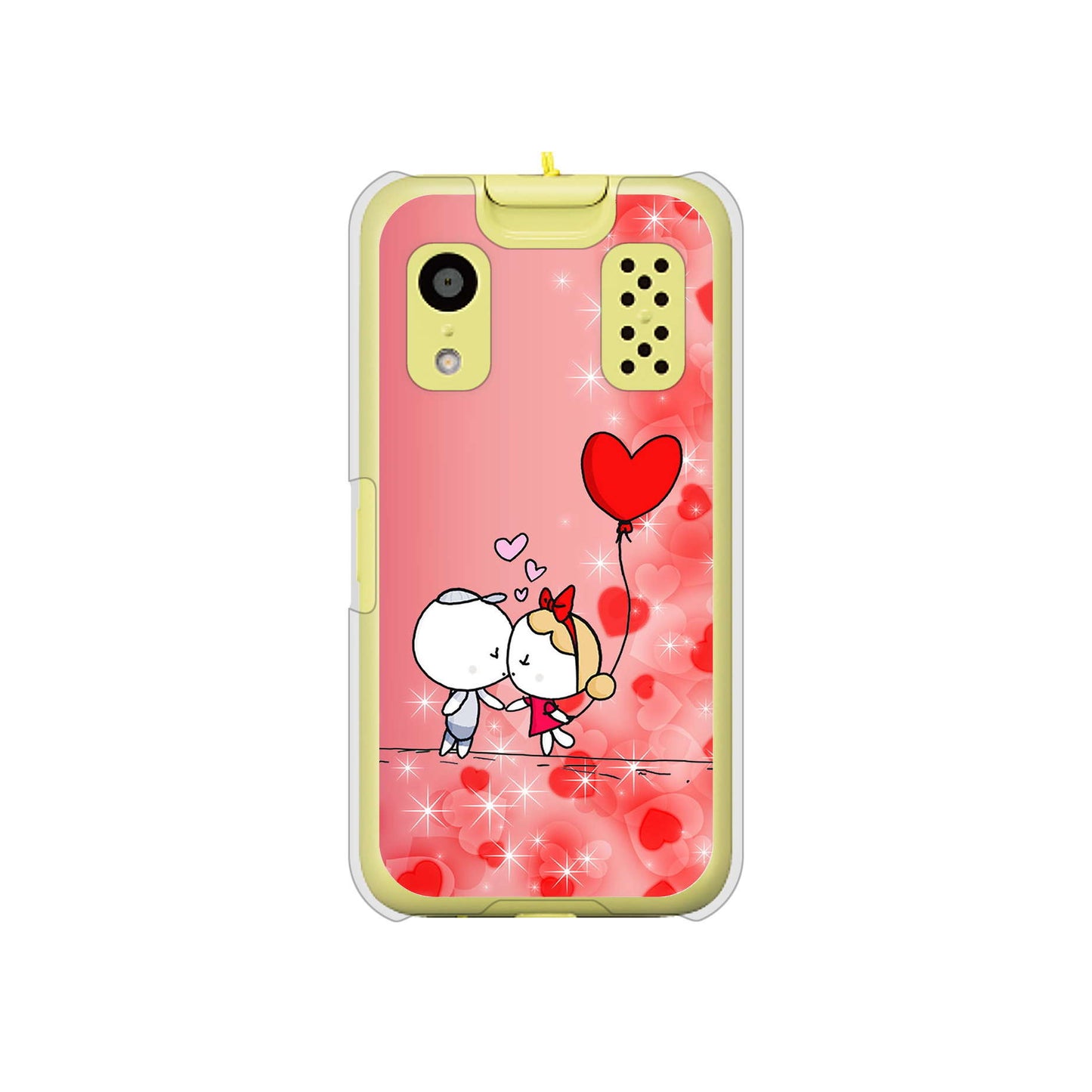 キッズケータイ KY-41C docomo 高画質仕上げ 背面印刷 ハードケース【655 ハートに染まった恋】