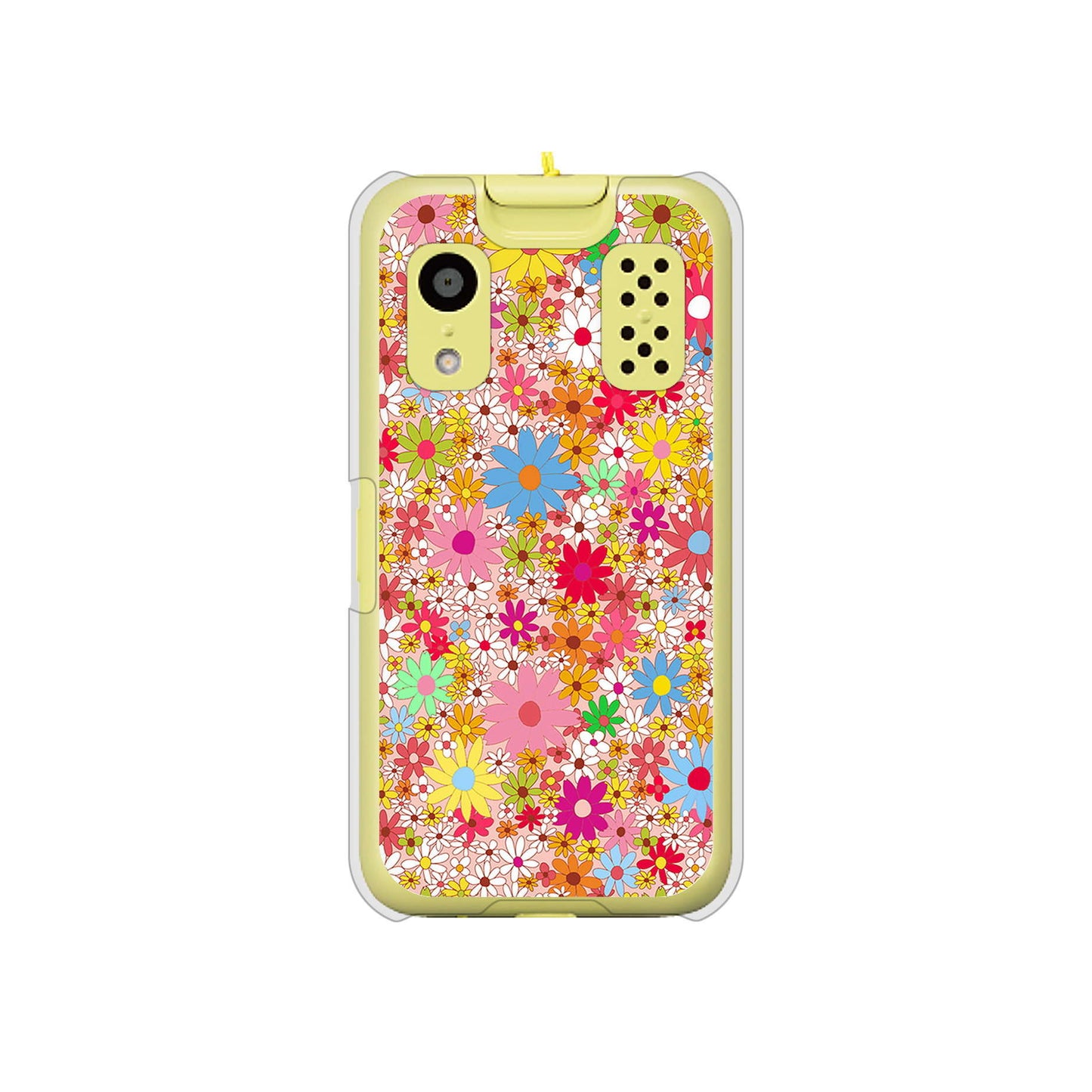 キッズケータイ KY-41C docomo 高画質仕上げ 背面印刷 ハードケース【746 花畑A】
