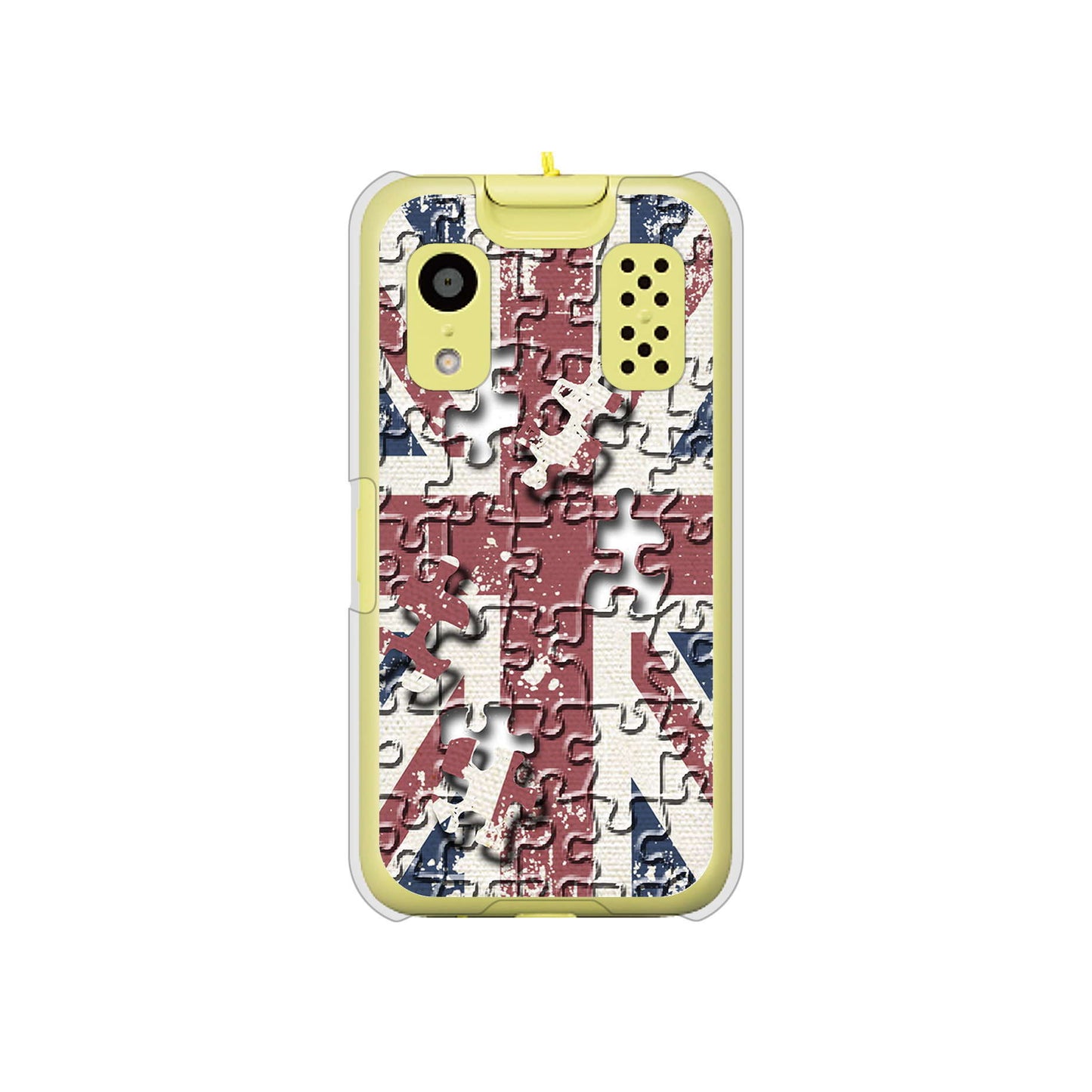キッズケータイ KY-41C docomo 高画質仕上げ 背面印刷 ハードケース【EK803 ユニオンジャックパズル】