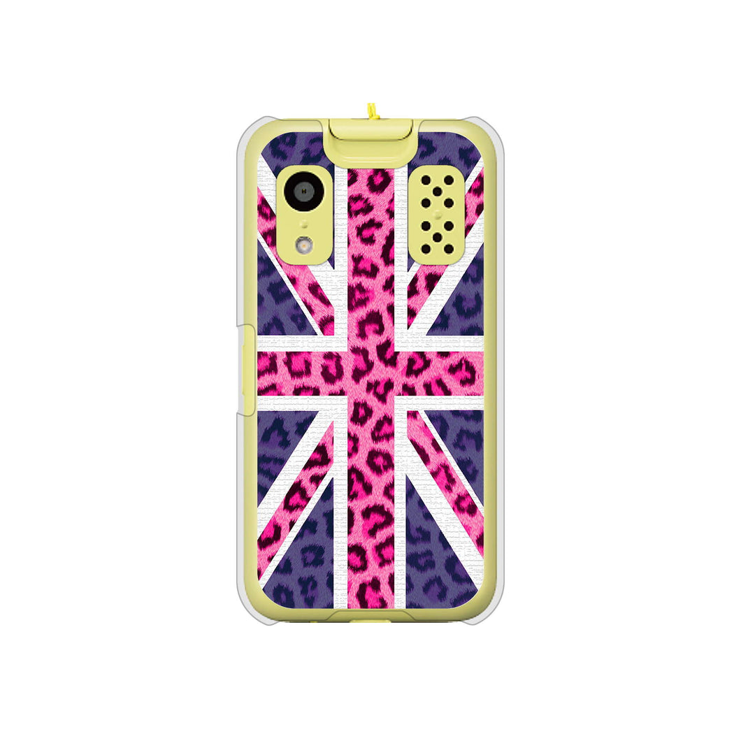 キッズケータイ KY-41C docomo 高画質仕上げ 背面印刷 ハードケース【EK893 ユニオンジャックヒョウ】