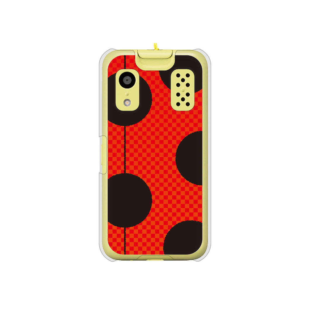 キッズケータイ KY-41C docomo 高画質仕上げ 背面印刷 ハードケース【IB906 てんとうむしのシンプル】