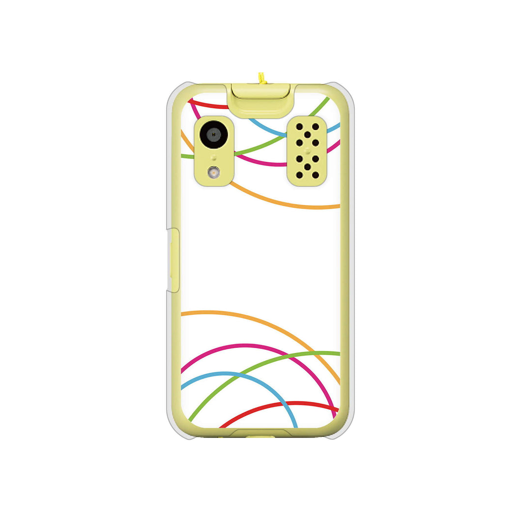 キッズケータイ KY-41C docomo 高画質仕上げ 背面印刷 ハードケース【IB912 重なり合う曲線】