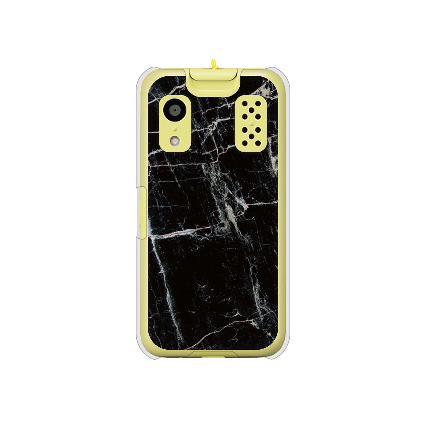 キッズケータイ KY-41C docomo 高画質仕上げ 背面印刷 ハードケース【KM867 大理石BK】