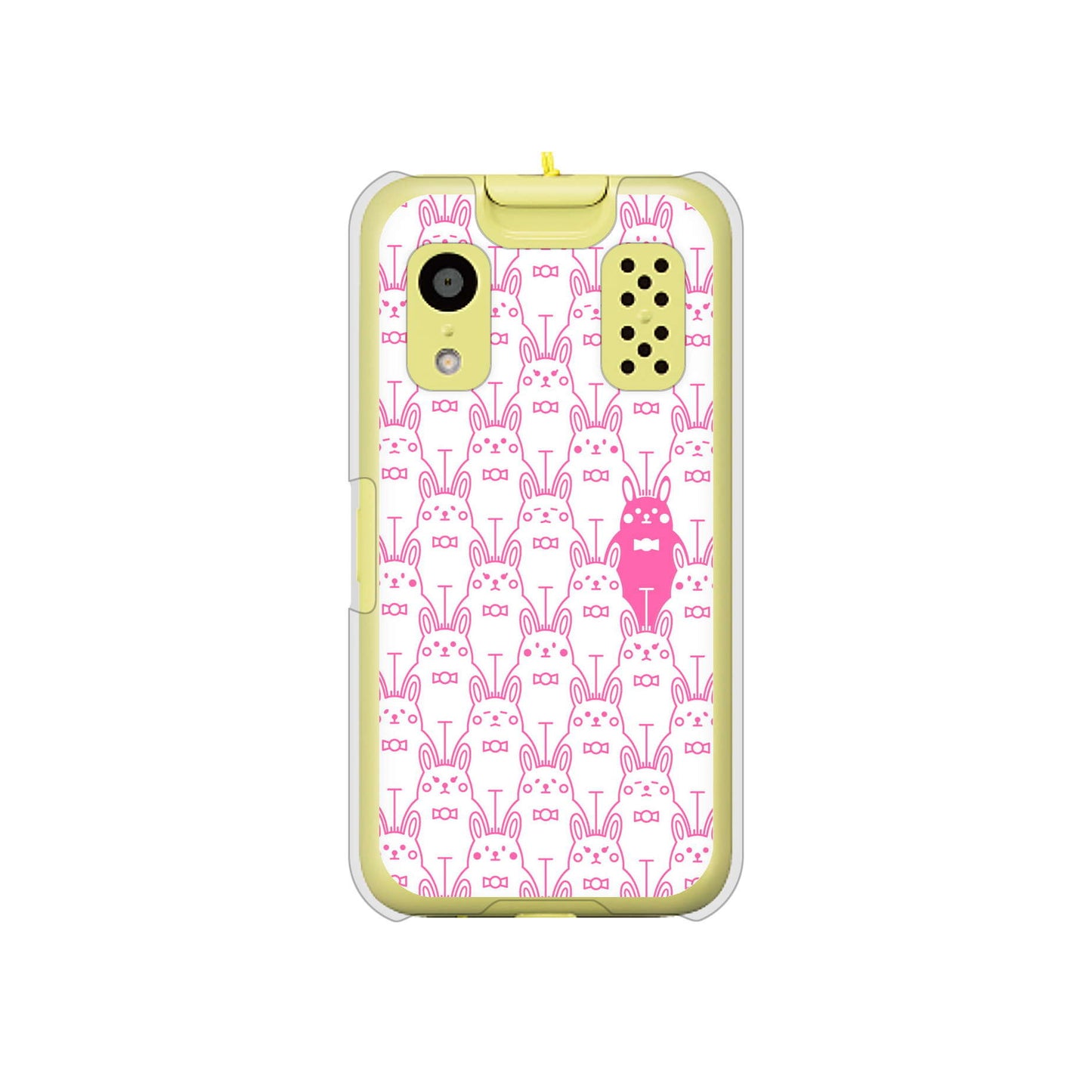 キッズケータイ KY-41C docomo 高画質仕上げ 背面印刷 ハードケース【MA914 パターン ウサギ】