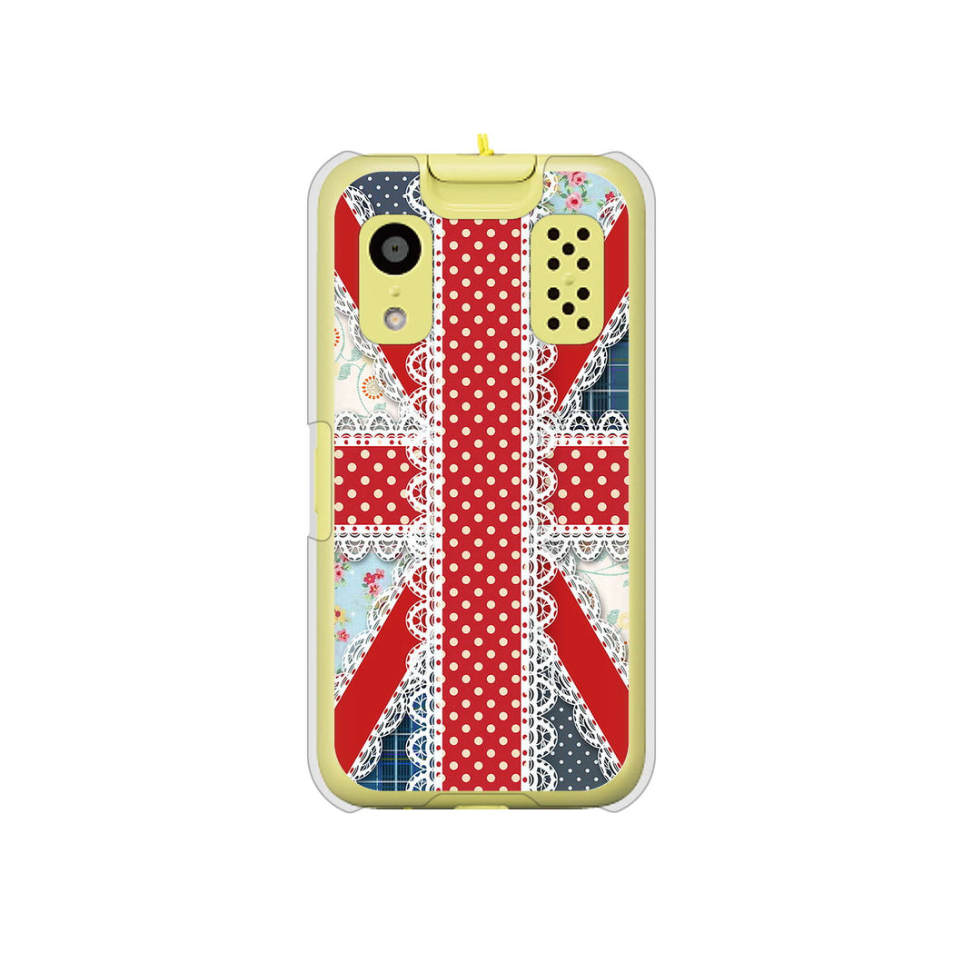 キッズケータイ KY-41C docomo 高画質仕上げ 背面印刷 ハードケース【SC805 ユニオンジャック レース】