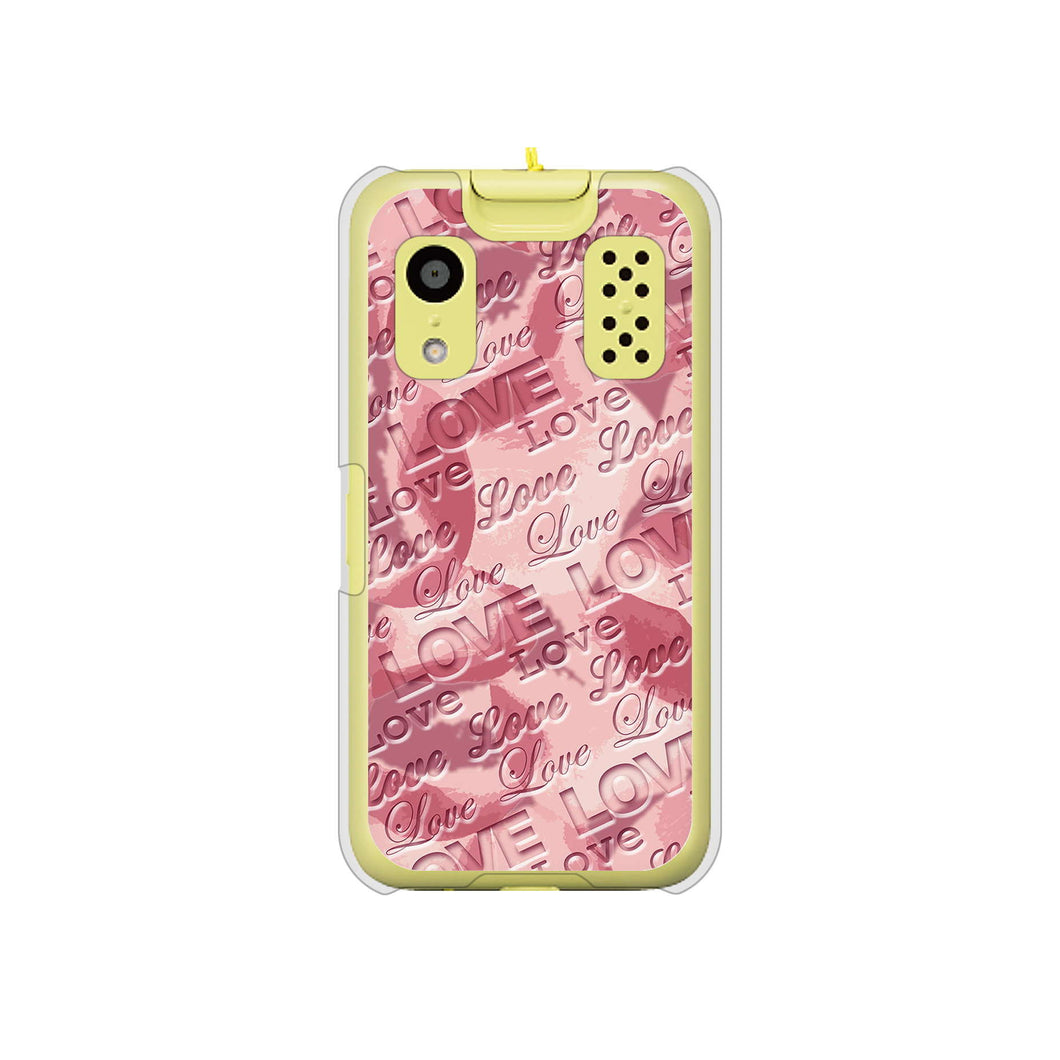 キッズケータイ KY-41C docomo 高画質仕上げ 背面印刷 ハードケース【SC844 フラワーヴェルニLOVE(ローズヴェルール)】