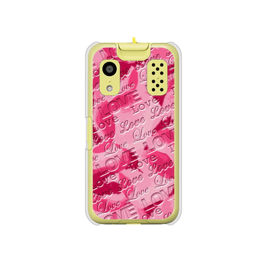 キッズケータイ KY-41C docomo 高画質仕上げ 背面印刷 ハードケース【SC845 フラワーヴェルニLOVE濃いピンク(ローズアンディアン)】