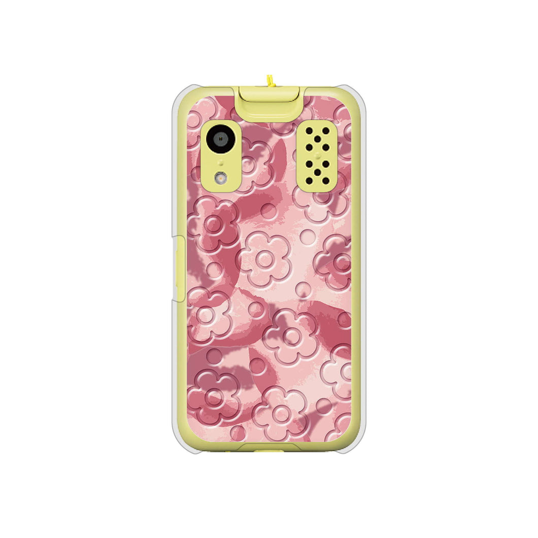 キッズケータイ KY-41C docomo 高画質仕上げ 背面印刷 ハードケース【SC846 フラワーヴェルニ花ピンク(ローズヴェルール)】