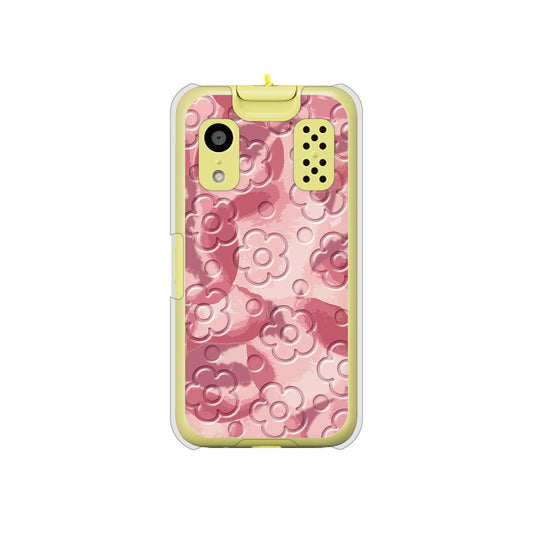 キッズケータイ KY-41C docomo 高画質仕上げ 背面印刷 ハードケース【SC846 フラワーヴェルニ花ピンク(ローズヴェルール)】