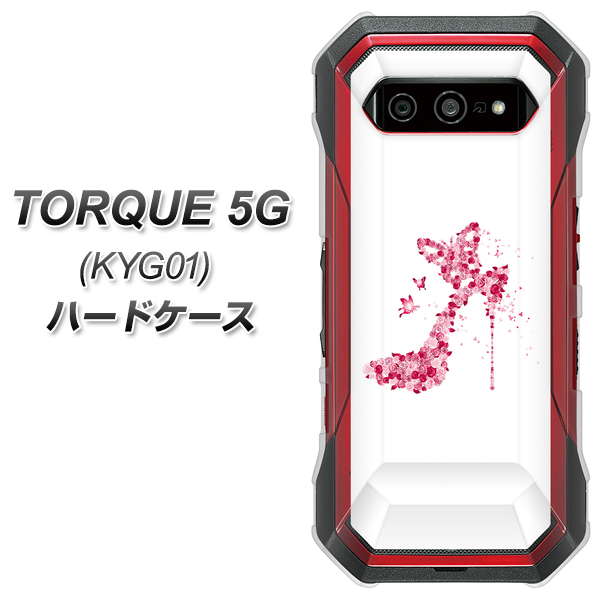 au トルク 5G KYG01 高画質仕上げ 背面印刷 ハードケース【387 薔薇のハイヒール】