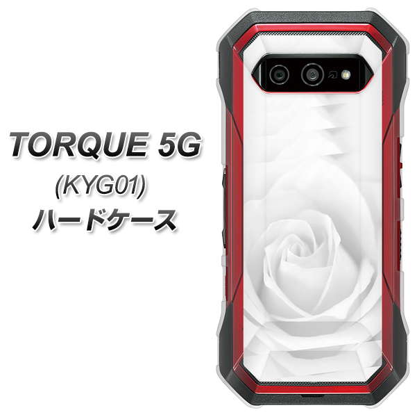 au トルク 5G KYG01 高画質仕上げ 背面印刷 ハードケース【402 ホワイトRose】