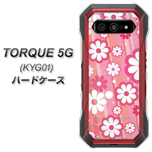 au トルク 5G KYG01 高画質仕上げ 背面印刷 ハードケース【751 マーガレット（ピンク系）】