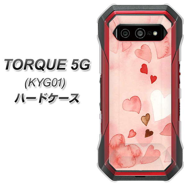 au トルク 5G KYG01 高画質仕上げ 背面印刷 ハードケース【1125 ハートの和紙】