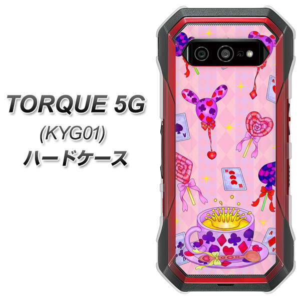 au トルク 5G KYG01 高画質仕上げ 背面印刷 ハードケース【AG817 トランプティー(ピンク)】