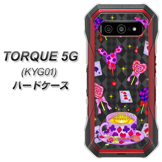 au トルク 5G KYG01 高画質仕上げ 背面印刷 ハードケース【AG818 トランプティー（黒）】