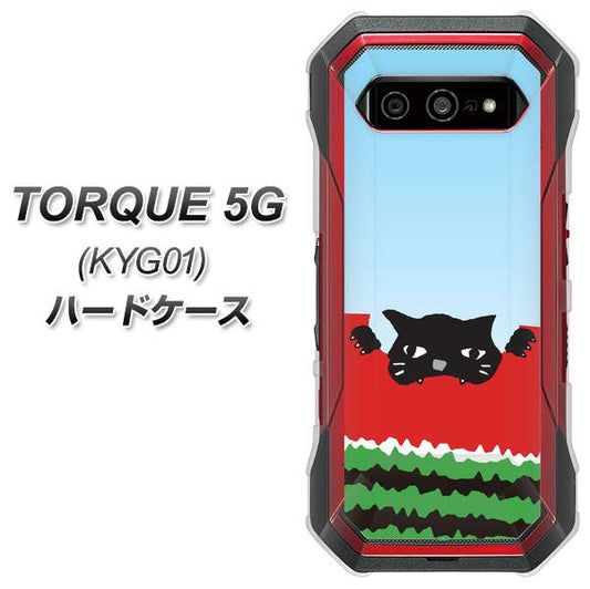 au トルク 5G KYG01 高画質仕上げ 背面印刷 ハードケース【IA815 すいかをかじるネコ(大)】