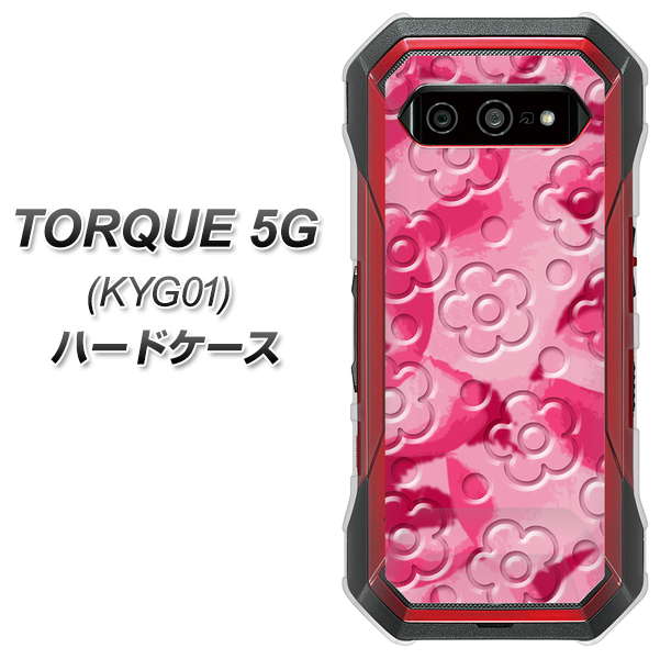 au トルク 5G KYG01 高画質仕上げ 背面印刷 ハードケース【SC847 フラワーヴェルニ花濃いピンク(ローズアンディアン)】
