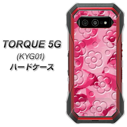 au トルク 5G KYG01 高画質仕上げ 背面印刷 ハードケース【SC847 フラワーヴェルニ花濃いピンク(ローズアンディアン)】
