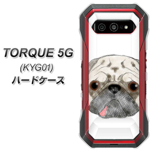 au トルク 5G KYG01 高画質仕上げ 背面印刷 ハードケース【YD855 パグ01】