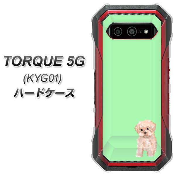 au トルク 5G KYG01 高画質仕上げ 背面印刷 ハードケース【YJ063 トイプードルアプリコット（グリーン）】