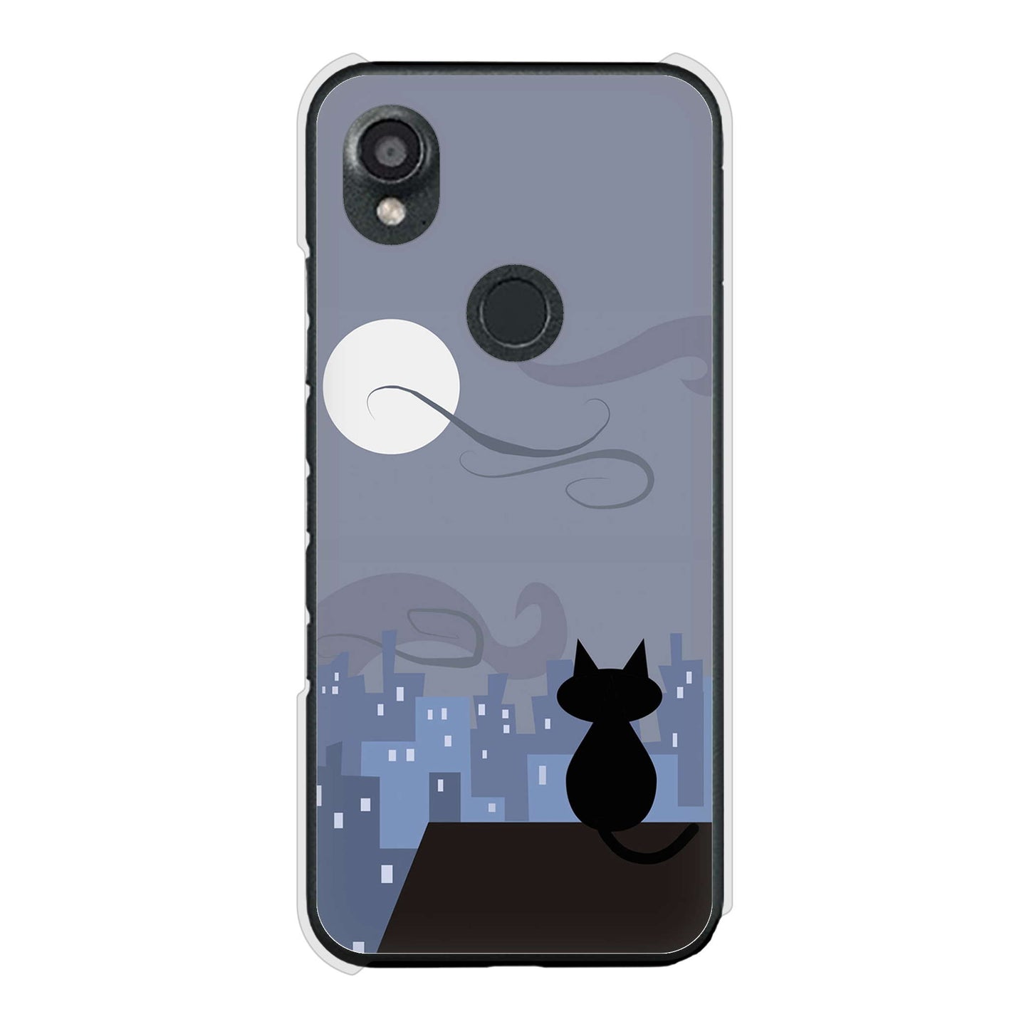 DIGNO SX3 KYG02 au 高画質仕上げ 背面印刷 ハードケース夜とネコ