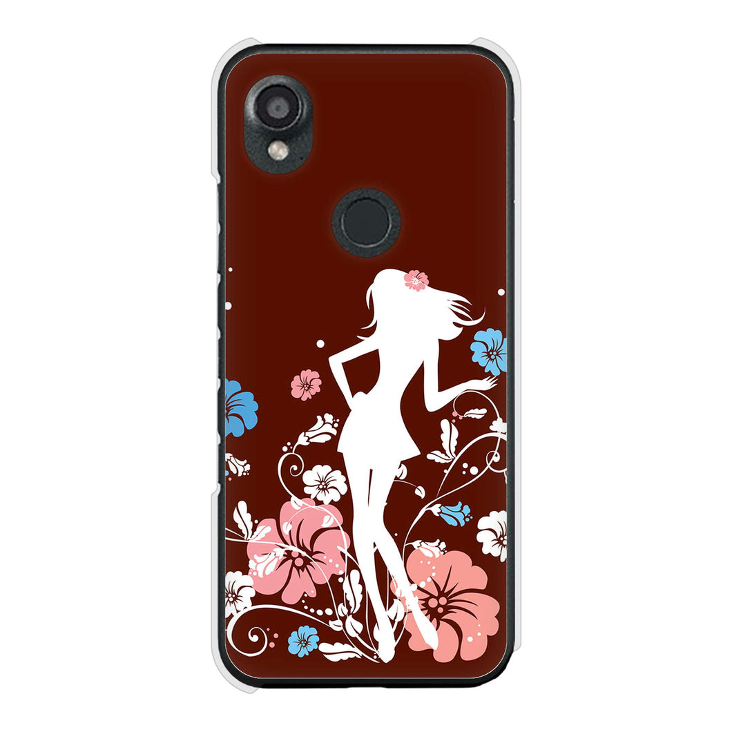DIGNO SX3 KYG02 au 高画質仕上げ 背面印刷 ハードケース 【110 ハイビスカスと少女】