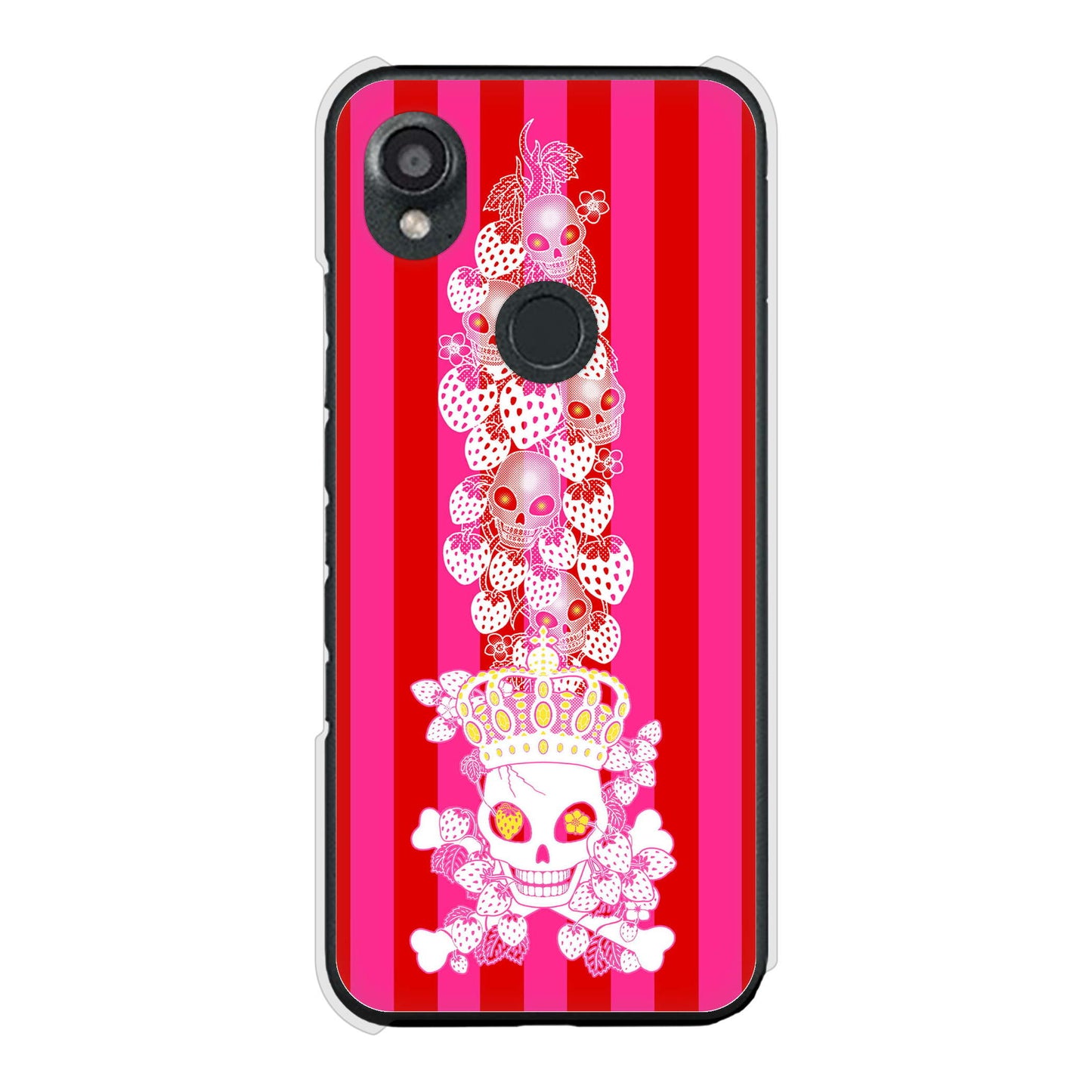 DIGNO SX3 KYG02 au 高画質仕上げ 背面印刷 ハードケースむかいあぐる 苺骸骨王冠蔦